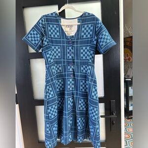 Ace & Jig Dress - cute blue heavy weight cotton dress - great condition